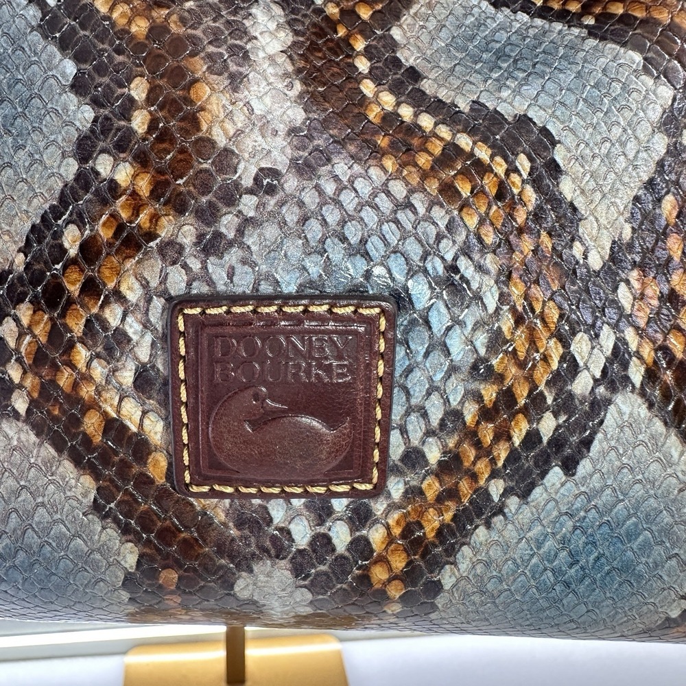 Dooney & Bourke Python Leather Shoulder Bag Red Lining, Gold, Tassels, Hobo, Zip - Picture 4 of 10